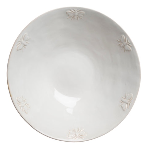 New Bee embossed white stoneware bowl - Picture 2 of 3